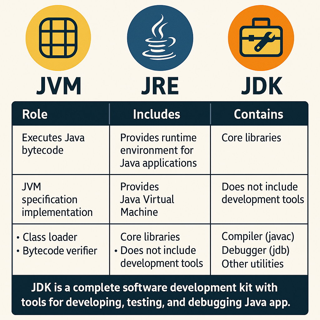 Illustration for Understanding JVM, JRE, and JDK in Java